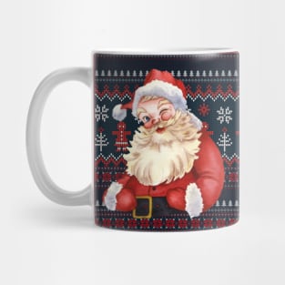 Santa Claus Knitted Ugly Sweater Matching Design Mug